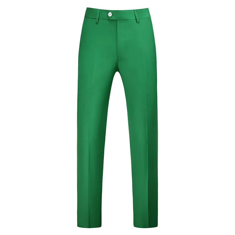 2026 New Men's Middle Waist Pants, 25 Color Choice, Elegant Office Men Trouser, Modest Green Pink Yellow Asian Size M-6XL