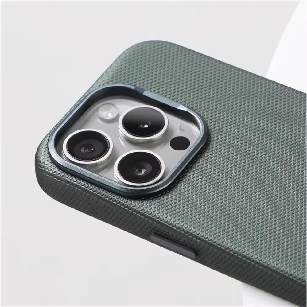 for MagSafe Luxury Business Hit Color Relief Leather Case for IPhone 16 15 14 13 Pro Max Magnetic Wireless Charging Alloy Lens
