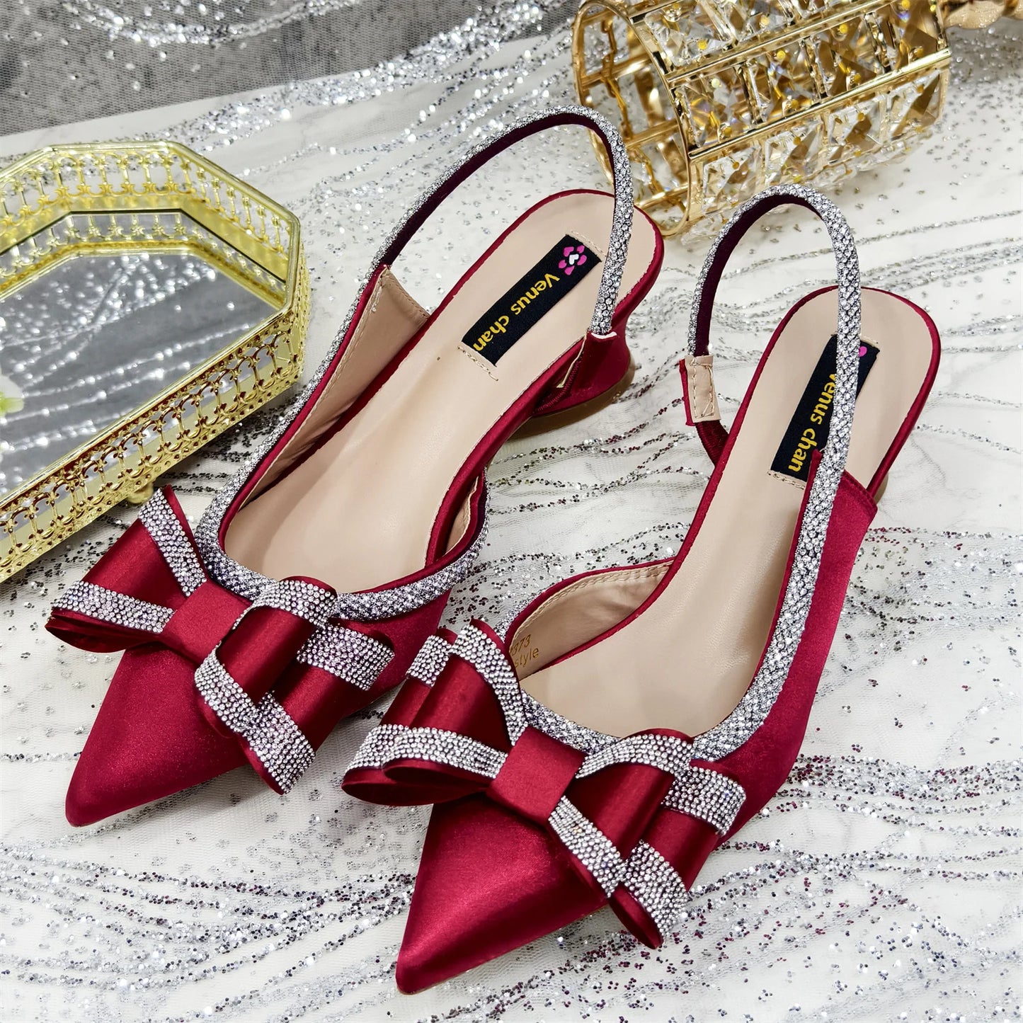 2025 New Olive Green Pointed Toe INS Party Wedding Italy Design Women's High Heels Shoes and Bag to Match Italian