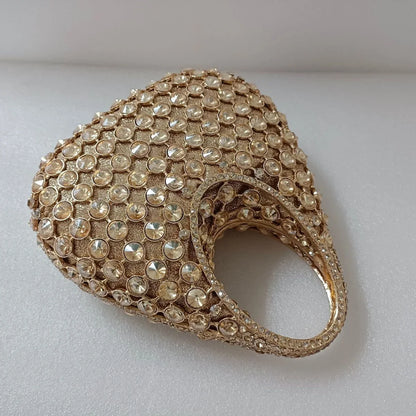 Women Large Capacity Handbag Luxury Green Rhinestone Evening Party Bags Wedding Bridal Crystal Clutches Top-handle Purse
