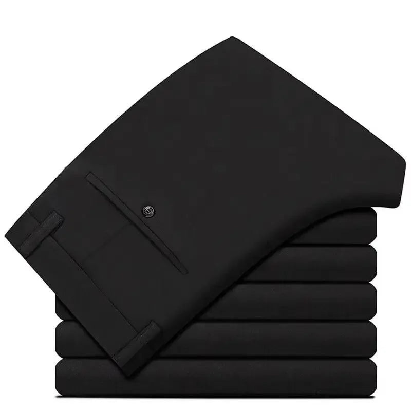 Black Suit Pants for Men Spring and Autumn Stretchy and Non-Ironing Office Trousers Slim Fit Formal Pants for Men Dress Pants