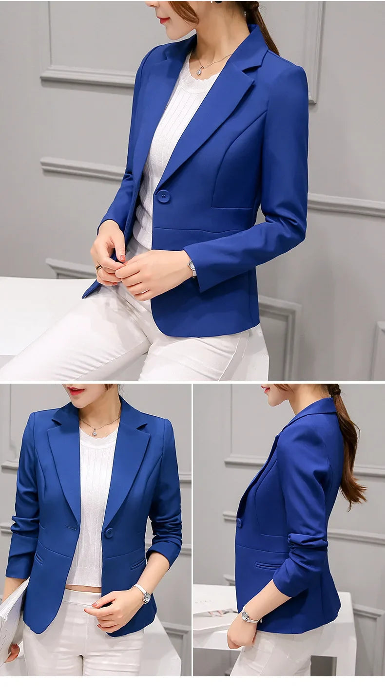 New Women Blazer Jackets Long Sleeve Blazers Pockets Jackets Coat Slim Office Lady Jacket Female Tops Suit Blazer Femme Jackets