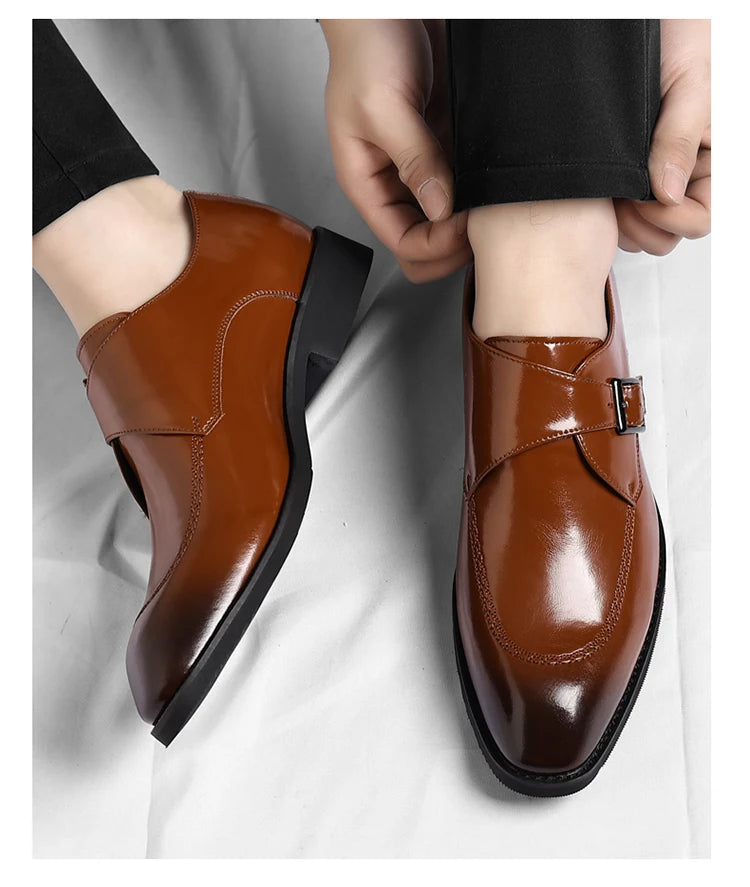 Men's Leather Shoes British Style Business Formal Derby Comfortable Fashionable Casual Footwear-SJ1112