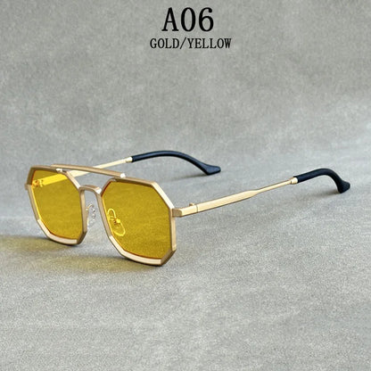 Metal Punk Square Sunglasses For Men Luxe Vintage Steampunk Sunglasses Women Trendy Retro Fashion Glasses Gafas De Sol Hombre
