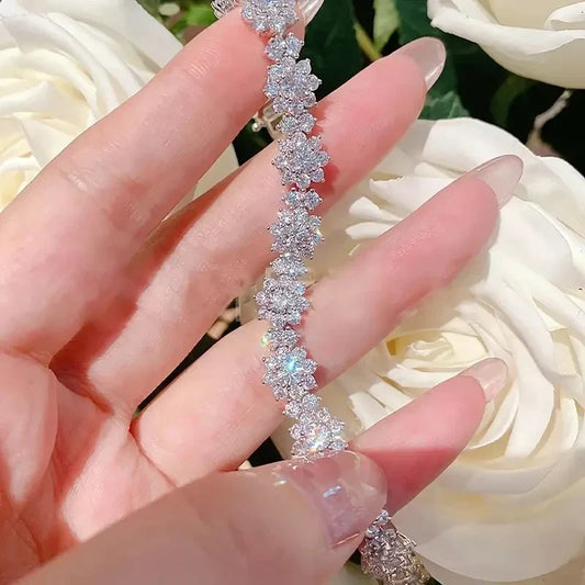 Bracelet pour femme en moissanite tournesol, 925 argent sterling, diamant, de Mozambique