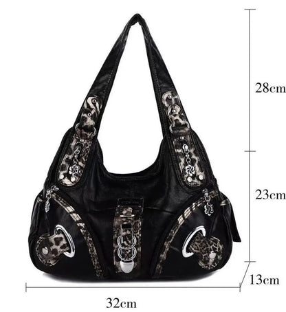 Women Handbags Large Women's Shoulder Bag Leopard Print Top-Handle Fashion Satchel Dumpling Shoulder Tote Hobos Bag