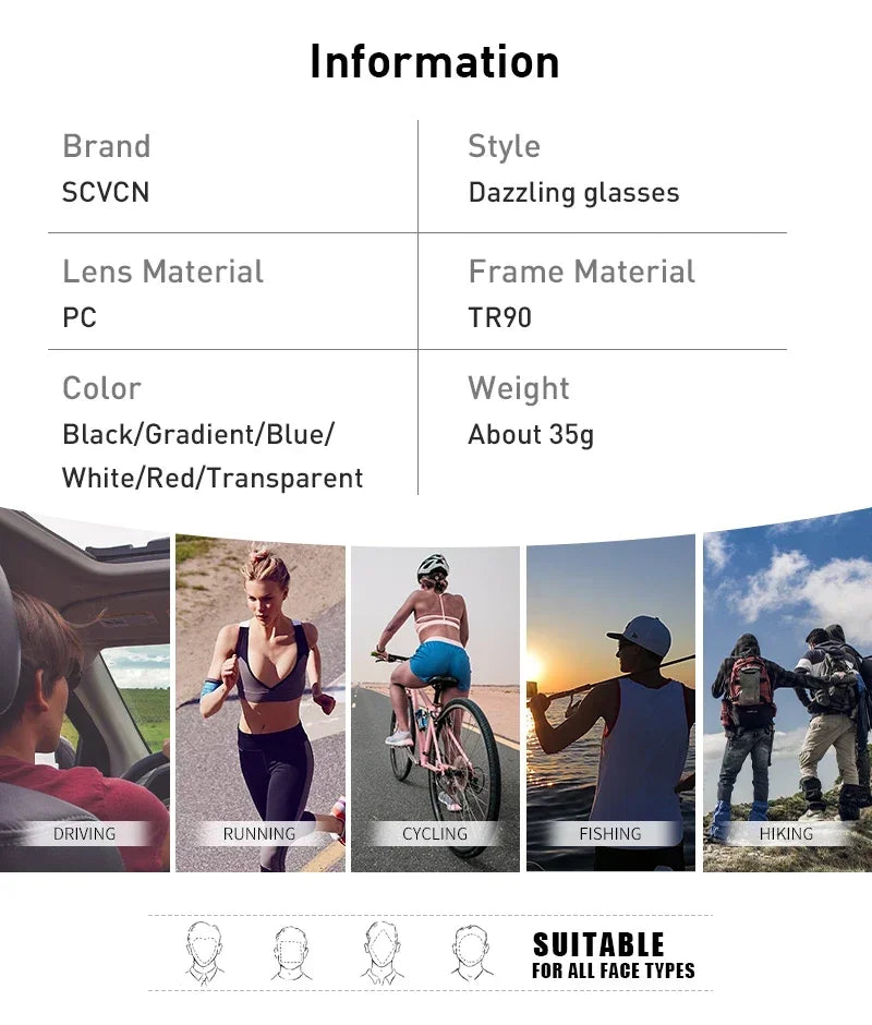 New Style Sunglasses Photochromic Sport Cycling Glasses Bicycle Eyewear Mountain Bike Cycl Goggles UV400 MTB Road for Men