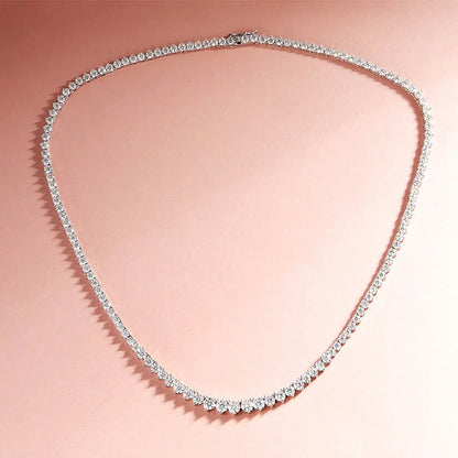 Full Diamond Gradient Zircon or Moissanite Tennis Necklace for Women Man Luxury Party Jewelry 925 Sterling Silver Chain