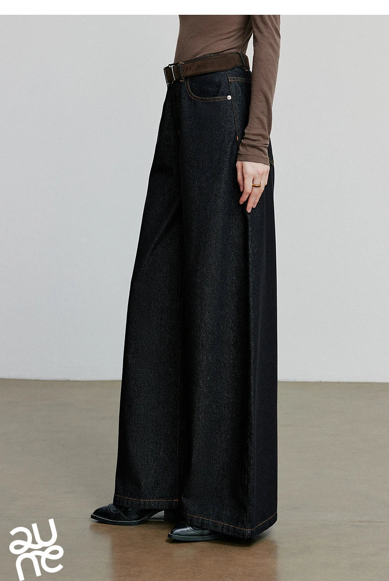 Women Denim Jeans 2025 Autumn New loose Curved Banana Wide Leg Pants
