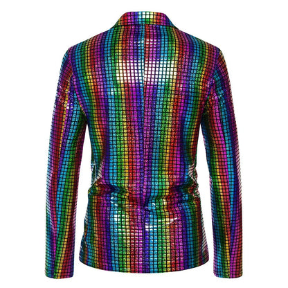 2026 New Men's Blue Plaid Suit Jacket, Fashion Blazer Coats, Black Green Silver Male Tops S M L XL XXL XXXL