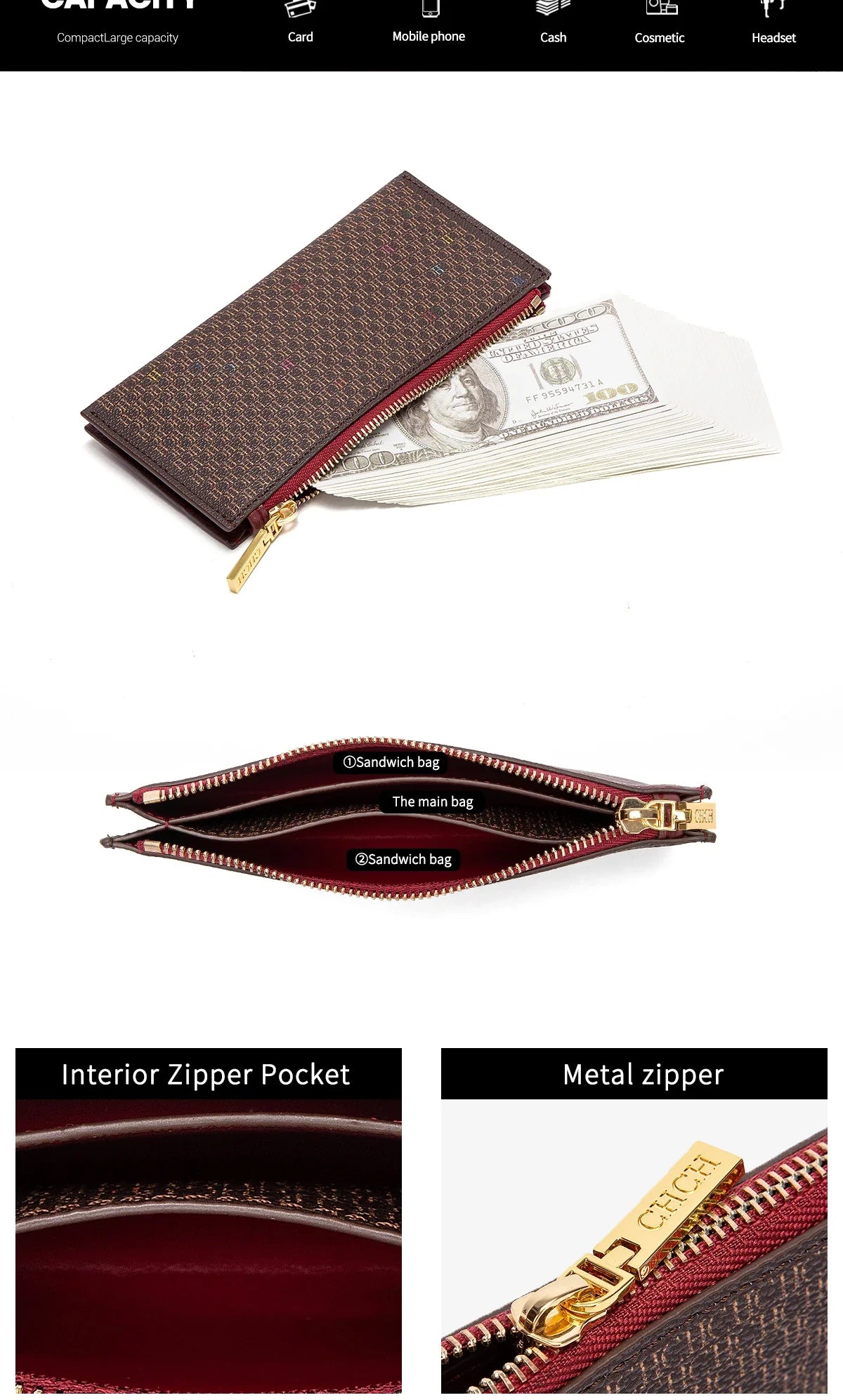 Women's Letter Rectangular Design Handbag Letter Design Card Bag Fashionable Classic Retro New