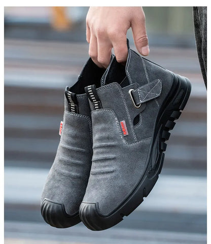 Fashipn 2026 Work Sneakers Men Indestructible Steel Toe Work Shoes Safety Boots For Men Anti-puncture Electric Welding Shoes