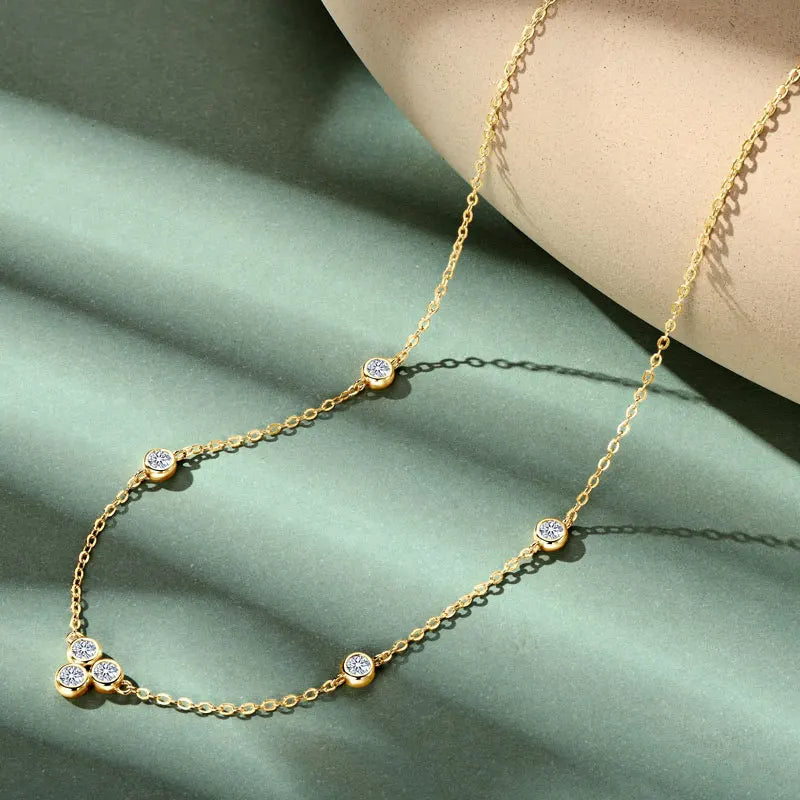 GRA Certified 3mm Moissanite Pendant Necklaces 925 Sterling Silver for Women Necklace Chains Wedding Fine Jewelry Gifts