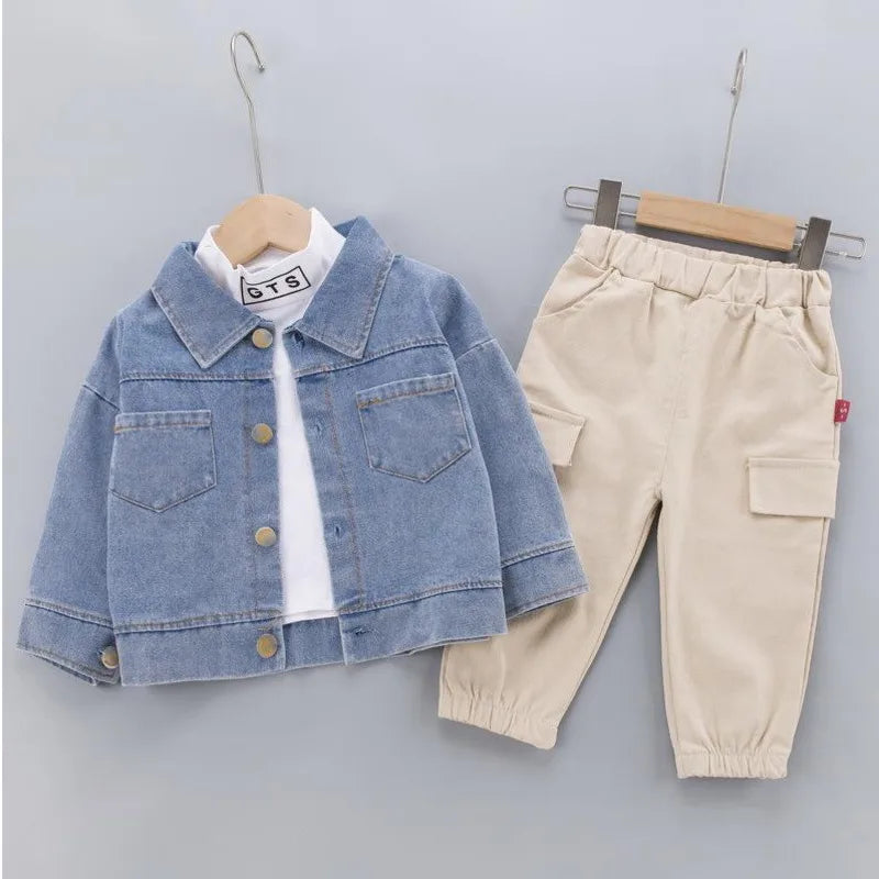 Autumn Fashion Baby Clothes Set Children Boys Jacket T-Shirt Pants 3Pcs/Set Kids Girl Clothing Toddler Costume Infant Tracksuits