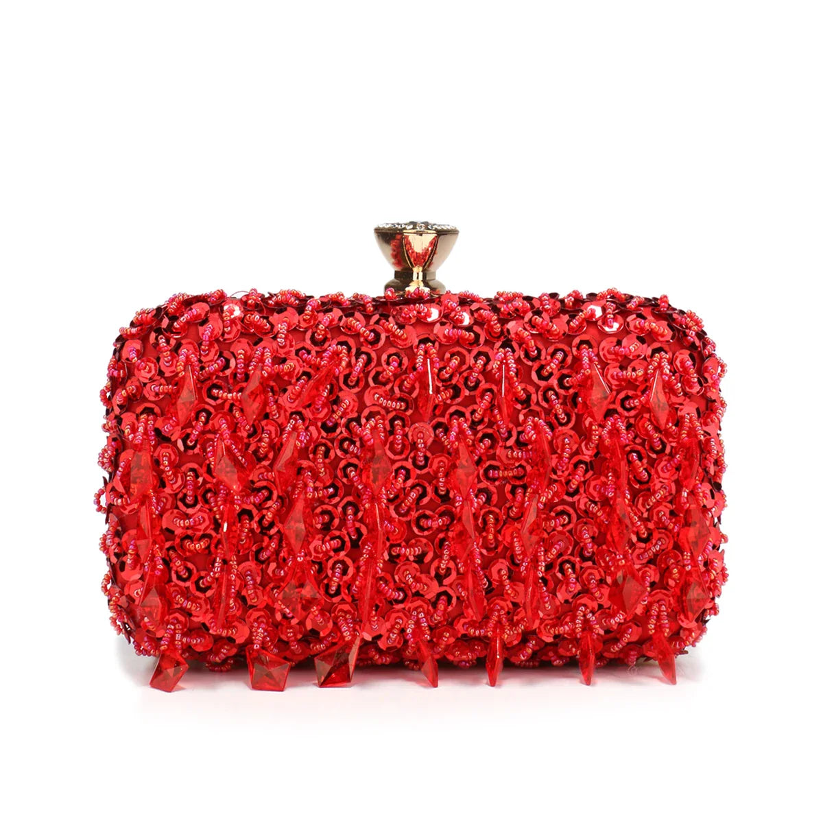 Glitter Party Dinner Evening Bags Purple Color Tassel Acrylic Clutch Bags Flap Fashion Metal Chain Diamonds Handbags Beading