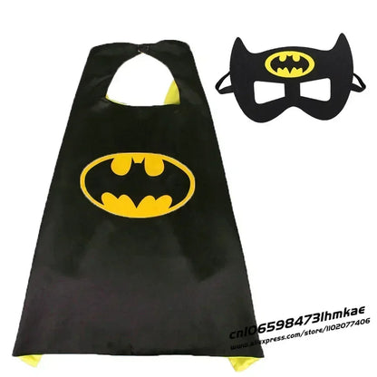 Superhero Masquerade Mask Cape Cloak Anime Spider Man Batman Cloak Action Figure Super Hero Toys Cosplay Child Party Gifts