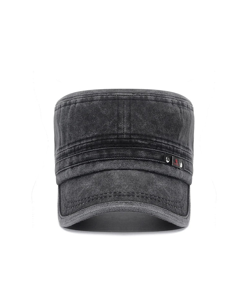 New Washed Hat Made Old Cotton Flat Top Autumn And Winter Peaked Hat Outdoor Breathable Faded Visor Hat Men