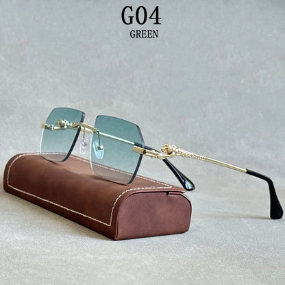 Rimless Sunglasses Women 2024 Luxe Vintage Designer Sunglasses For Men Retro Fashion Glasses De Sol Mujer Lunette Soleil Femme
