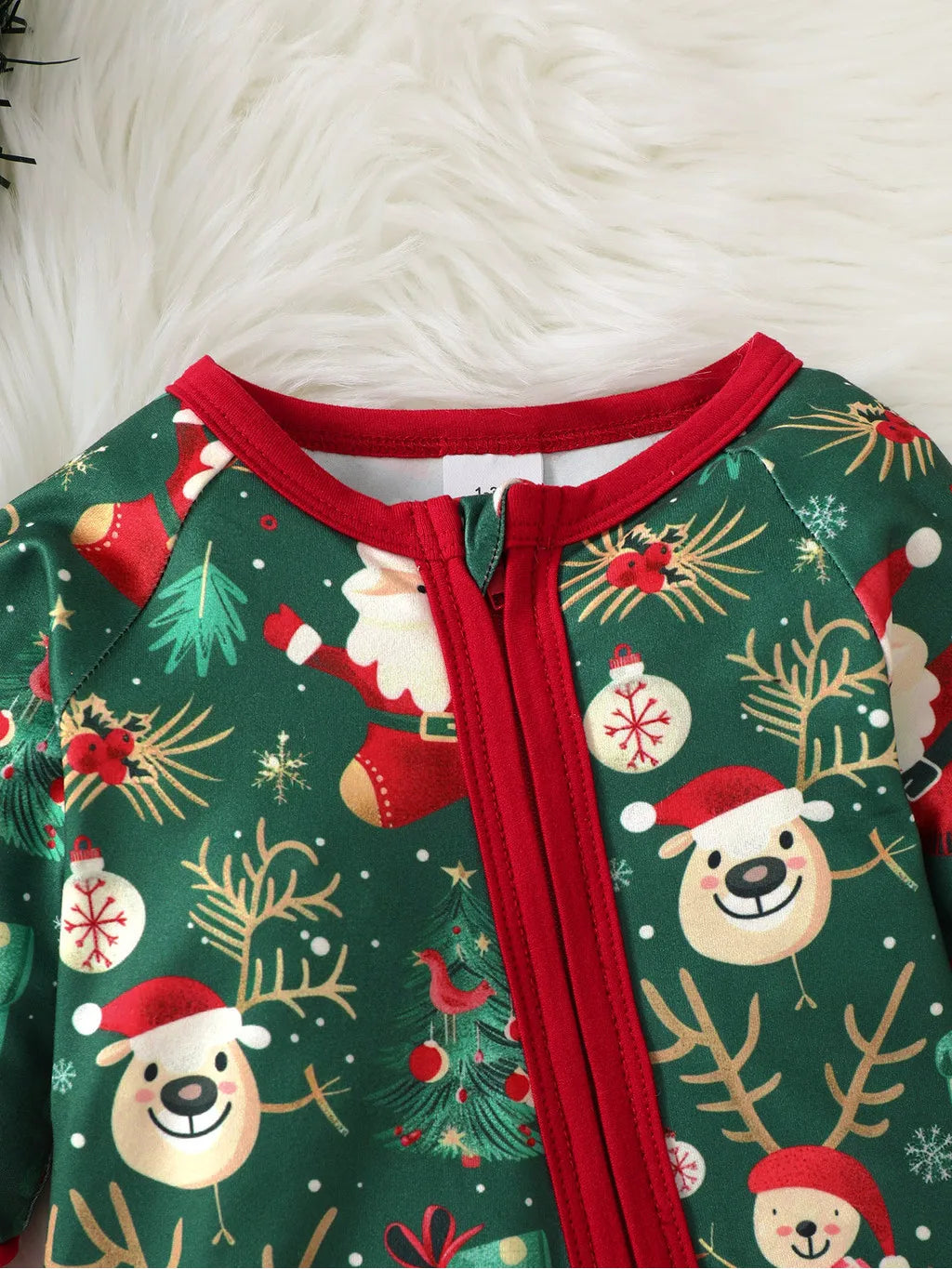 1-18 Months Newborn Baby Boy&Girl Christmas Jumpsuit Cute Santa Claus Print Long Sleeved Zipper Romper+Hat Toddler Baby Costumes