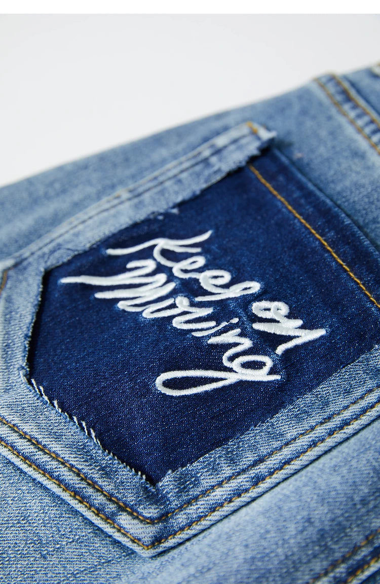 Minimalism 2024 Summer New Casual Denim Style Women Jeans Skirts Letters Embroidery Open Fork Female A-line Skirt 12442282