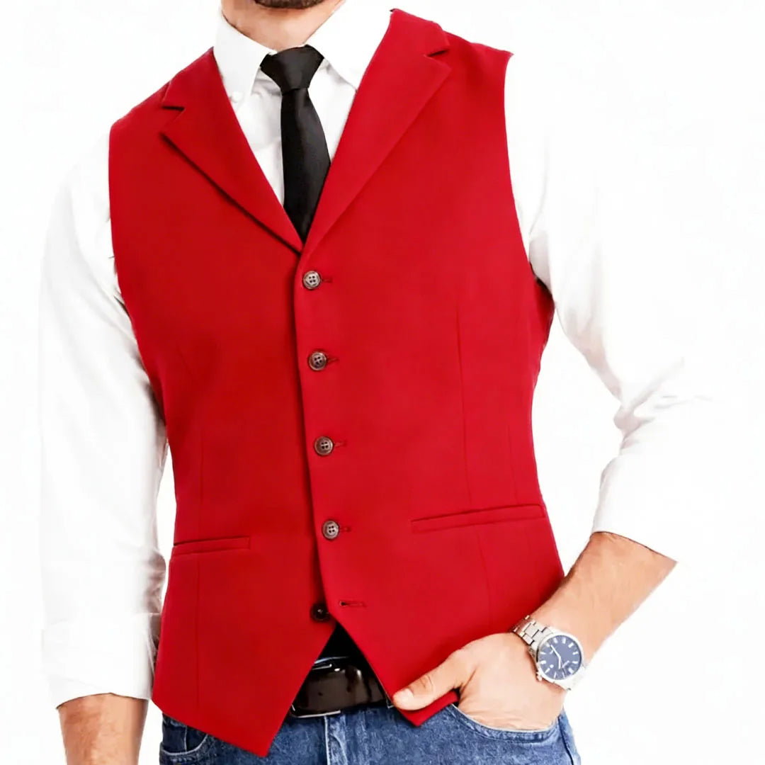 Men Vest White Double Button With Pocket Solid Waistcoat For Wedding Banquet Business Work Office Casual Daily Men Suit Vest