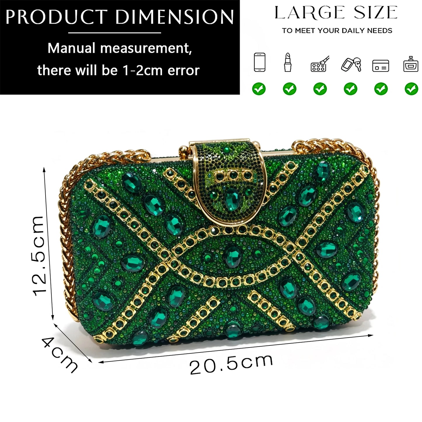 2026 Nigerian Women Heel Ladies Italian Luxury Design Green Shoes And Bag Set Decorated with Rhinestone Handbag Wedding Party