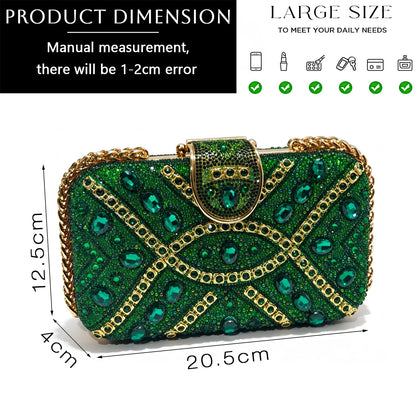 2026 Nigerian Women Heel Ladies Italian Luxury Design Green Shoes And Bag Set Decorated with Rhinestone Handbag Wedding Party