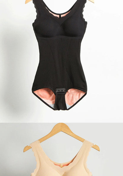Warm Shapewear Bodysuit Women Winter Thick Thermal Abdominal Compression Body Shaper Bodysuit with bras