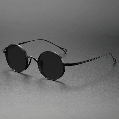 Ultra Light Pure Titanium Myopia Sunglasses Men Vintage Designer Small Round Frame Sunglasses Women Retro Luxury Brand Eyewear