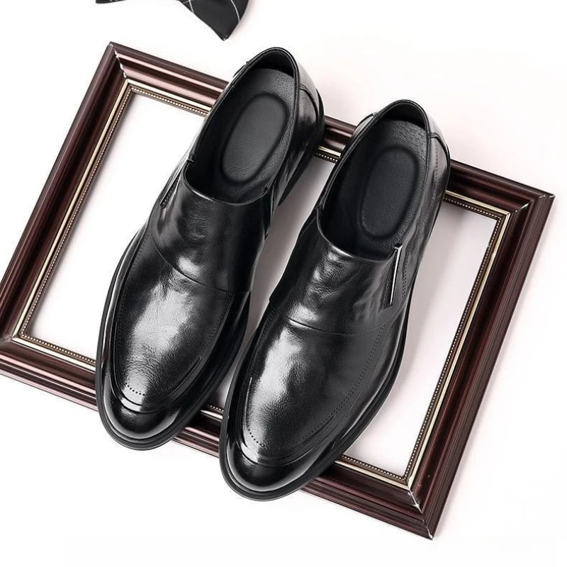 Luxury Brand Men Leather Formal Business Shoes Male Office Work Flat Shoes Oxford Breathable Party Wedding Anniversary Shoes