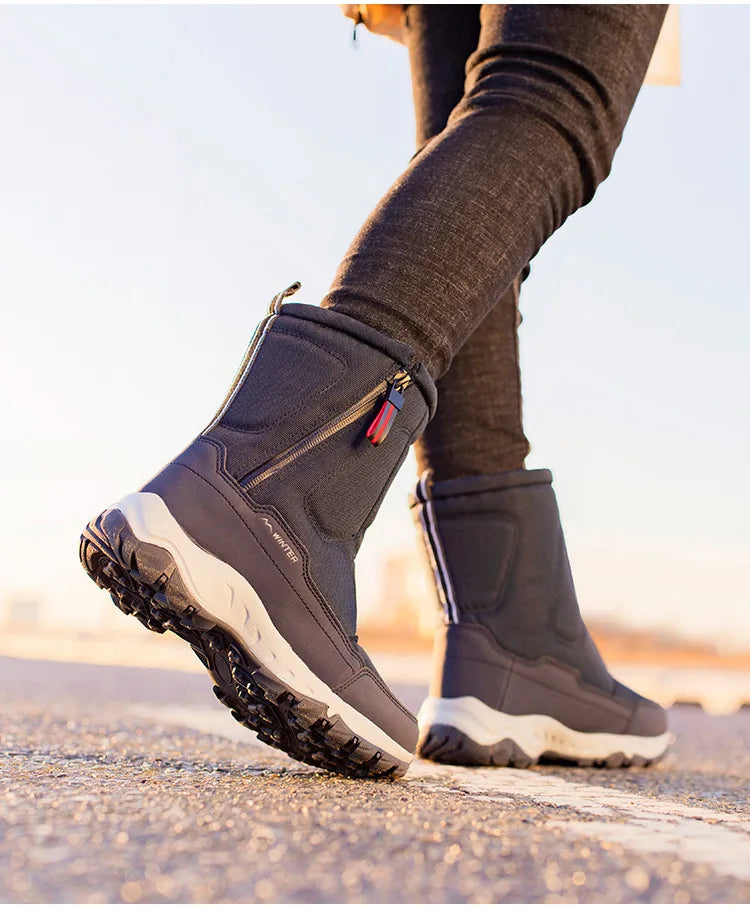 Men Boots 2026 Winter Shoes For Men Warm Snow Boots Mid-calf Men Warm Shoes Thick Plush Winter Boots For Men Women Cotton Shoes