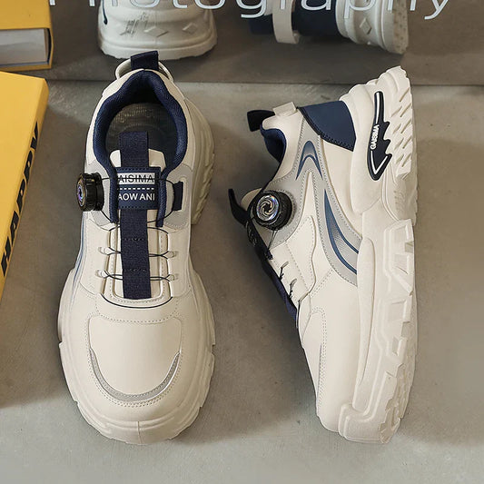 2025 Autumn New Men's Versatile High-Top Trendy Thick-Soled Running Shoes Breathable Casual Trendy Shoes