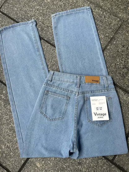 2000s Jeans Women High Waist Wide Leg Straight Y2K Jean Women's Loose Fit Denim Trousers Comfortable Plus Size Casual Pants