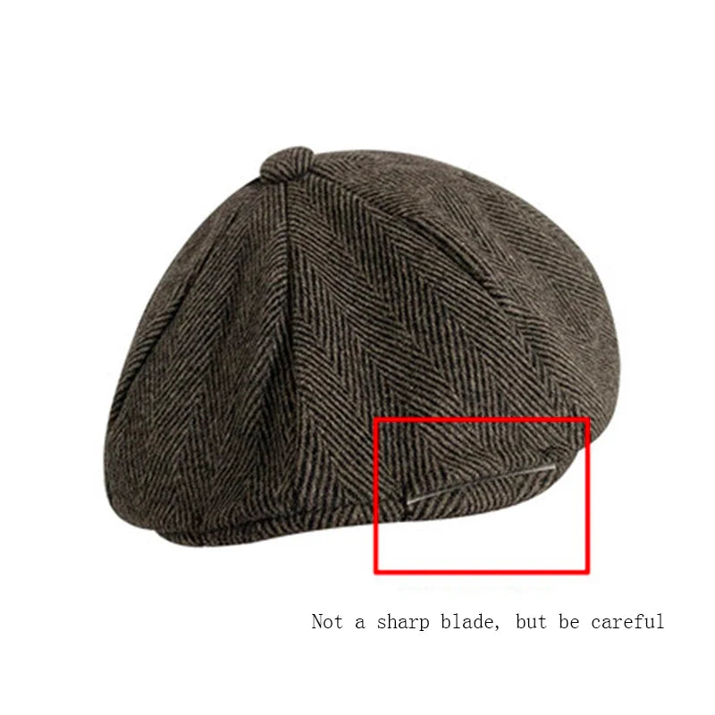 Vintage Men's Newsboy Cap With Blades Peaky Hats Women Men Berets Classic Woolen Octagonal Caps Casual Gatsby Flat Hat NZ297
