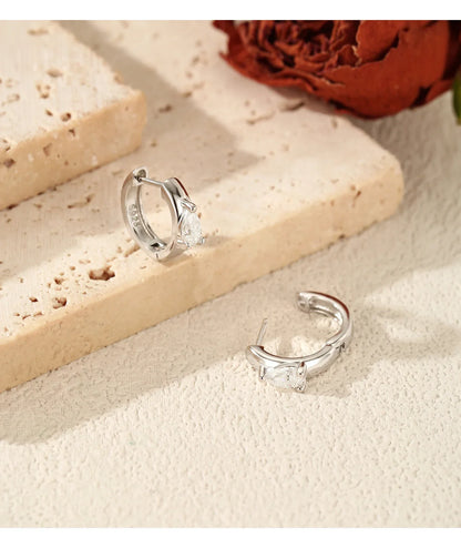 Water Drop D Color Moissanite Neutral Ear Buckle 925 Sterling Sliver Sparkling Hoop Earrings For Women Fine Jewelry