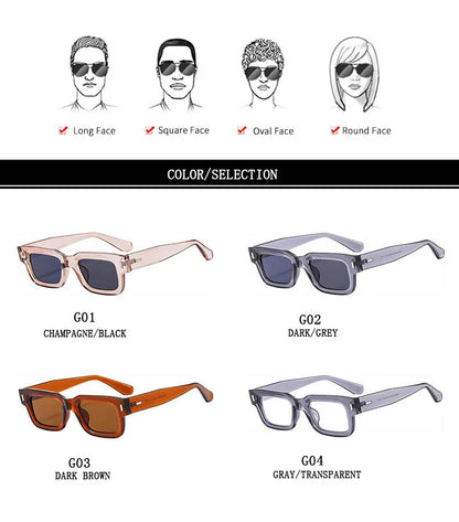 2024 Square Sunglasses For Men Luxury Vintage Sunglasses Women Trendy Retro Men Fashion Gafas De Sol Hombre Lunette Soleil Femme