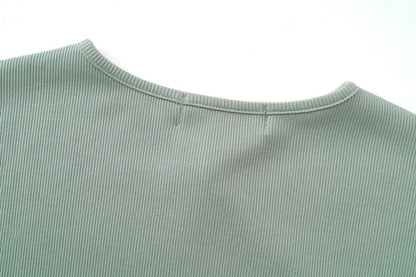 2024 woman clothing high Stretch ribbing closed-fit wrap tops + Matte Satin dress Maxi matching sets (ship out in 1 day)