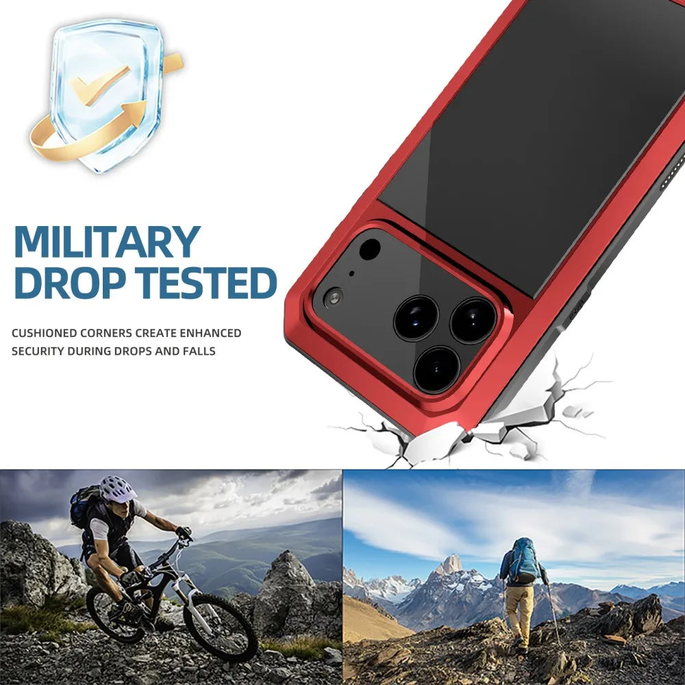 Aluminum Metal Case For iPhone 17 ProMax 16 15 14 13 12 Pro Max Plus with Magsafe Magnetic Charging Lens Glass Protector