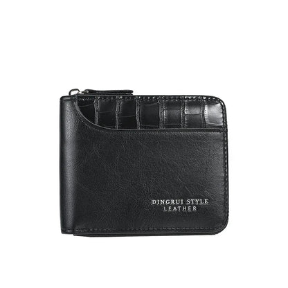 Leather Men’s Wallet Luxury Mens Purse Male Zipper Card Holders with Coin Pocket Rfid Wallets Gifts Men Money Bag Birthday Gifts
