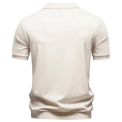Men's Breathable Silky Polo Shirt Solid Color Soft Skin-Friendly Casual Cool Old Money Style Male Polo Shirts