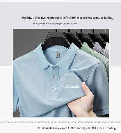 2026 new model men's golf short sleeves polo shirt lapel letter printing ventilate t-shirt business leisure exercise men's wear