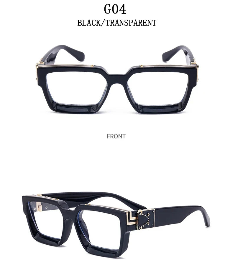Retro Millionaire Sunglasses For Men 2024 Vintage Square Sunglasses Women Trendy Designer Fashion Glasses Gafas De Sol Hombre