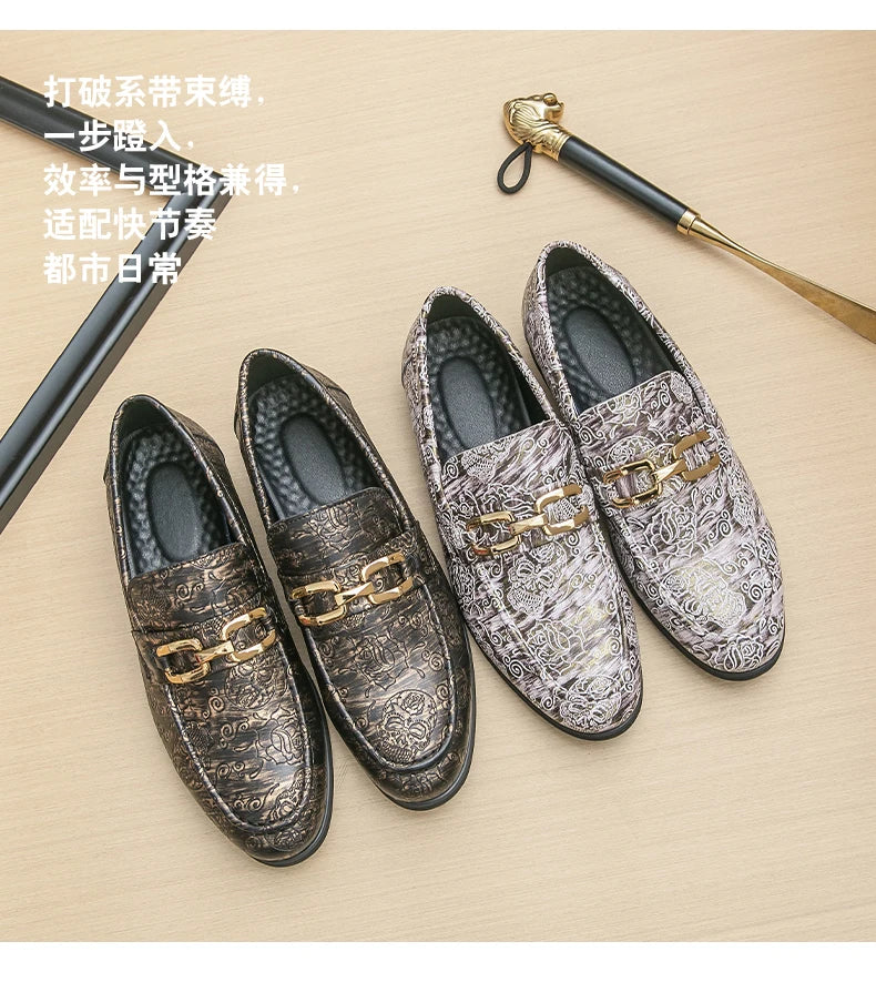 Leather Shoes Men's Business Shoes Luxury Brand Loafers Dress Moccasins Breathable Slip on Black Driving Shoes Male Formal Shoes