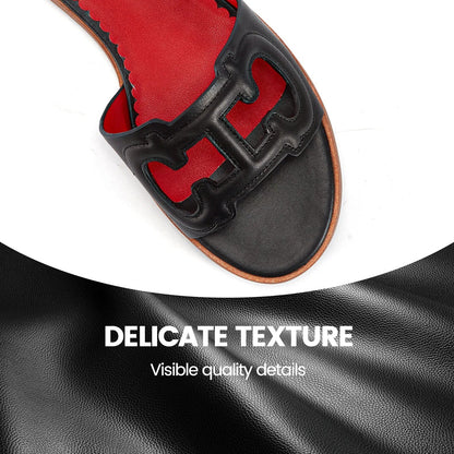 Woman Slippers 2025 Simple Black Flat Flat Women's Shoes Home Indoor Slippers