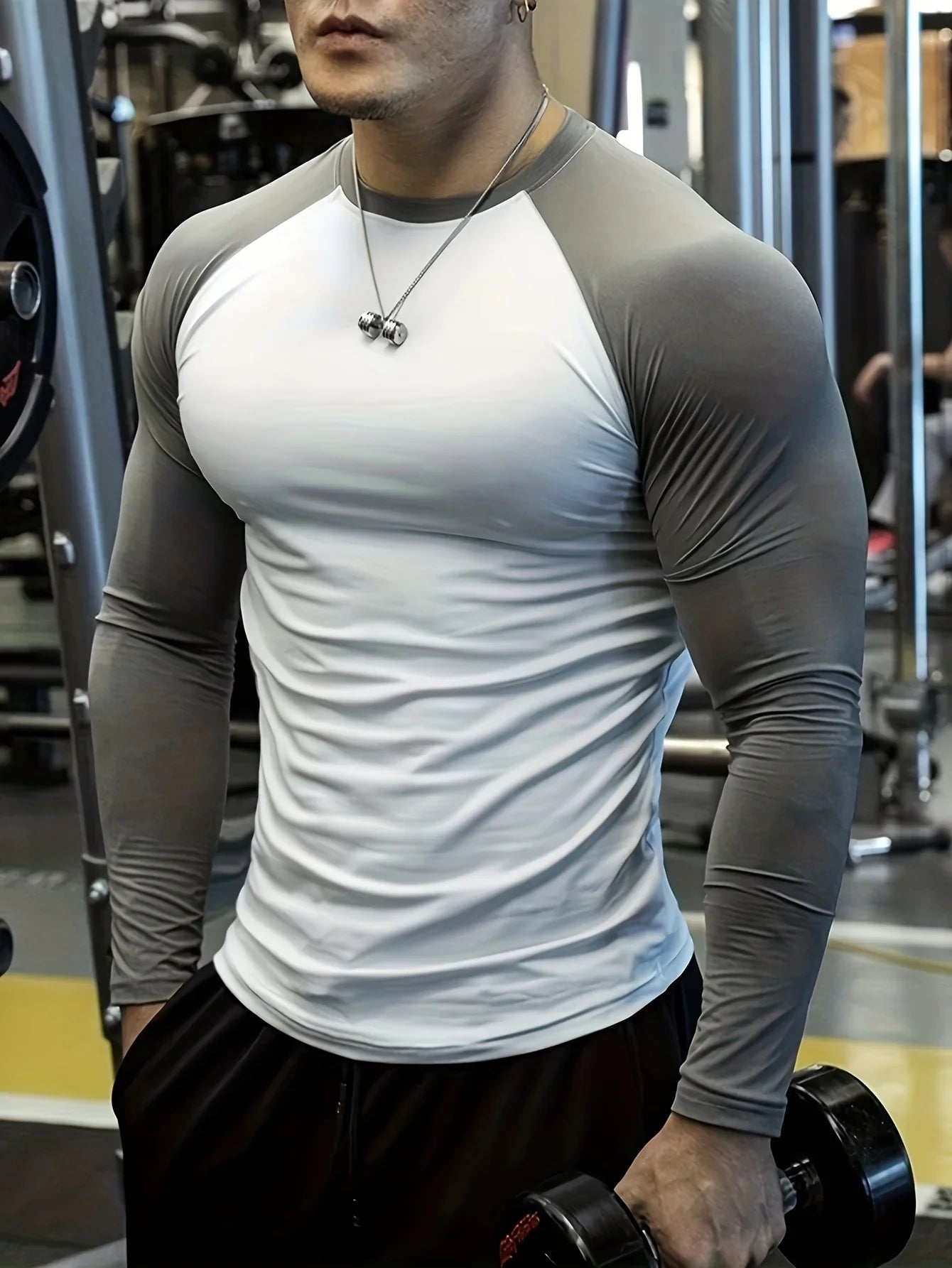 Men's quick drying soccer and basketball tight fitting top, high elasticity cycling compression training suit