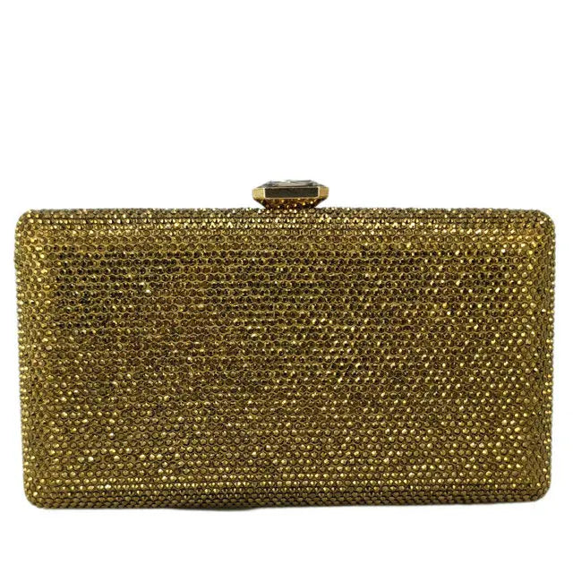 Women Black Crystal Clutch Evening Bags Wedding Bridal Rhinestone Box Handbags Party Dinner Diamond Clutch Purse