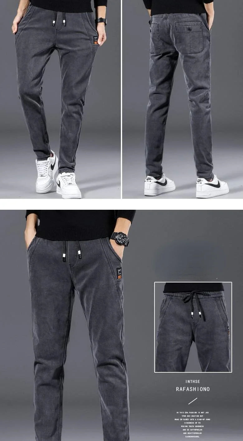 New Man Pants Hip Hop Harem Jeans Men Trousers Loose Joggers Denim Casual Sweatpants Korea Trousers Streetwear Men Clothing