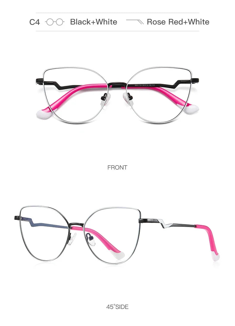 New Myopia Prescription Glasses Hyperopia Reading Glasses Anti Blue Light Computer Glasses Optical Eyeglasses Frame Women