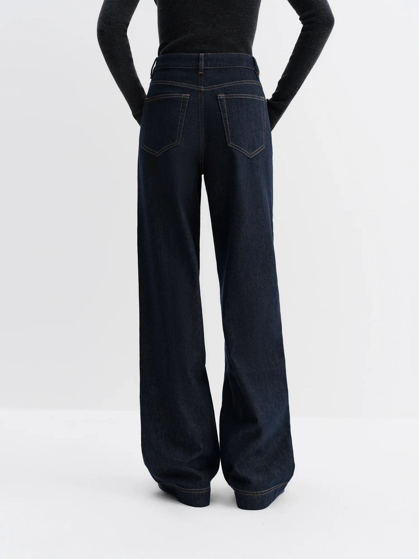 Straight High Waist Jeans for Women Winter Solid Simple All-match 2025 New Long and Short Versatile Pants Korean Style