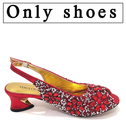 Summer Sandals for Party and Weddings Peep-Toe Bridal Shoes Women 2023 Comfortable Shoes and Bag Set for Lady